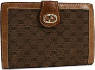 Gucci Pre-owned Wallets, female, Brown, Size: ONE SIZE Pre-owned Canvas Wallet