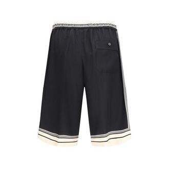 Dolce & Gabbana Mens Black Silk Bermuda Shorts