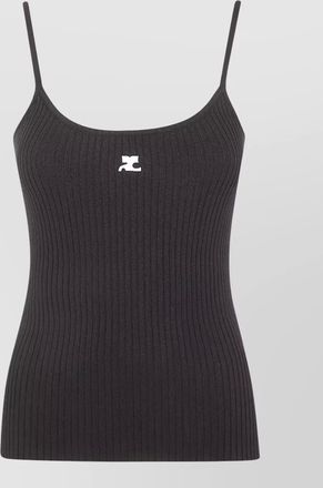 Courr&egrave;ges knit tank top reedition spaghetti straps