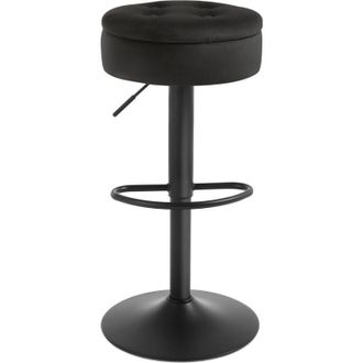 Woltu 1x Sgabello da bar cucina alto penisola girevole regolabile poggiapiedi - Nero - Woltu