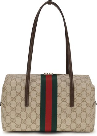 Gucci Womens Shoulder Bag Boston Melrose Coated Fabric Brown Handbags Hand