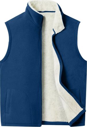 Generic Gilet for Men Uk Zip up Fleece Quilted Outerwear Gilets Golf Cycling Body Warmers Winter Thermal Waistcoat Lightweight Windproof Sleeveless Jacket Sle