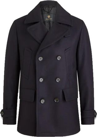 Belstaff Milford Peacoat Wol Kasjmier Mix - Heren - Mantel - Blauw - M - Wol - Jassen