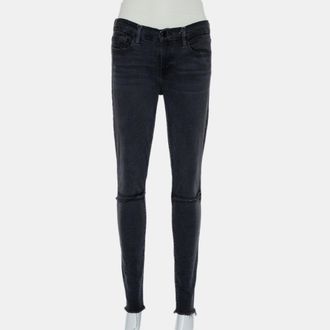 Frame Denim Frame Black Faded Denim Le Skinny De Jeanne Distressed Jeans