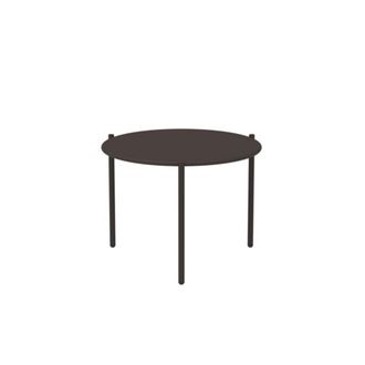 MondoViro Mesita baja redonda de metal 60x60 cm 46h bronce