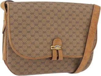 Gucci Pre-owned Cross Body Bags, female, Beige, Size: ONE SIZE Pre-owned Vintage Micro Small GG Canvas Shoulder Bag