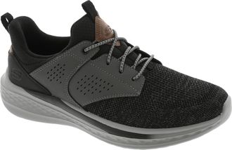 Skechers Mens Slade-Breyer 210892 Knitted Mesh Bungee Lace W/Quarter Cage Slip On, Black/Grey, 6.5 UK