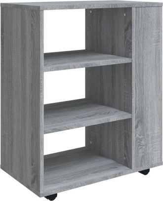 vidaXL Vidaxl - Armario Con Ruedas Madera Contrachapada Gris Sonoma 60x35x75 Cm