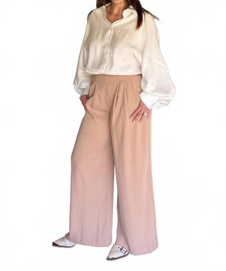 Glam Sandstorm Wide Leg Pants In Beige
