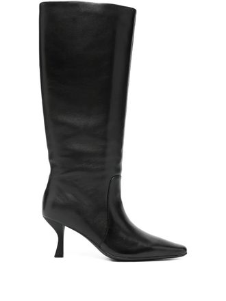 Marc Ellis 70mm pointed-toe sculpted-heel knee-high boots - Black