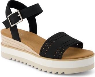 Toms Diana Platform Wedge Sandal in Black at Nordstrom, Size 7.5