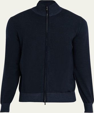Fioroni Cashmere Mens Wool Vanise Full-Zip Sweater