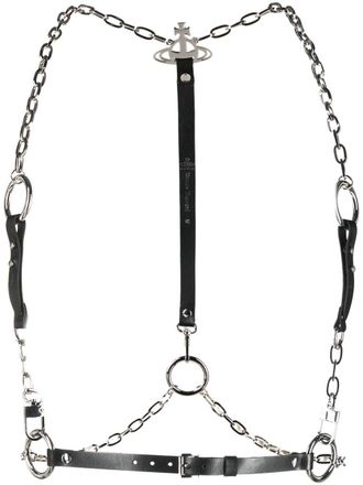 Vivienne Westwood Leren riem met Orb-plakkaat - Zwart