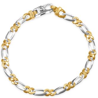 Pompeii3 Mens Figaro Link 14k Gold (14gram) or Platinum (23gram) 5.5mm Bracelet 8.5