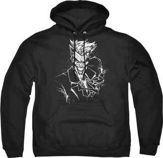 Gildan Batman Jokers Splatter Smile Adult Pull Over Hoodie / Hooded Sweatshirt