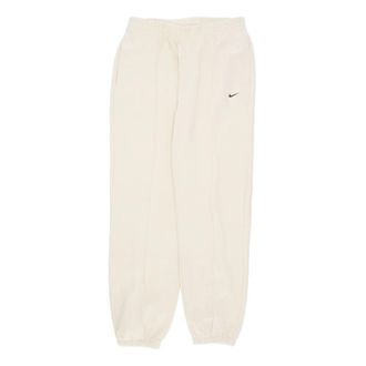 Nike Fleece Trainingsbroek Kokosmelk/Zwart - Dames - Trainingsbroeken - Beige - L - Katoen - Fitness