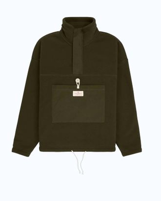 Amundsen & Scott Womens V-Bond Waxed Fleece Sweater In Nato/green