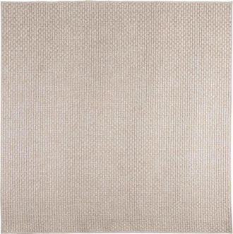 vidaXL Alfombras De &Aacute;rea Cuadrado Faro Crema 120 X 120 Cm Poli&eacute;ster Vidaxl