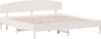 vidaXL Estructura De Cama Sin Colch&oacute;n Madera Maciza Blanca 200x200 Cm Vidaxl