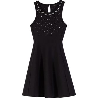 Maje Jewelled skater dress in Black at Nordstrom, Size 38 Eu