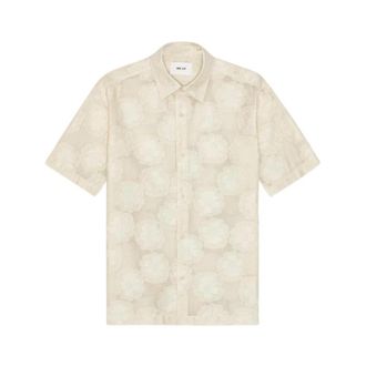 Nn.07 Freddy Short Sleeve Shirt - Heren - Korte mouwen Overhemden - Beige - S - Katoen - Overhemden