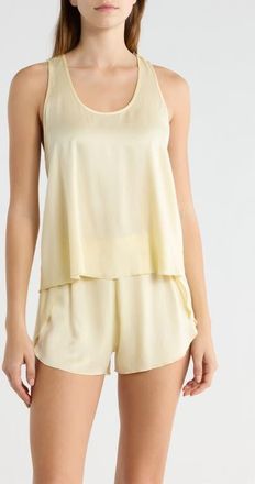 Lunya Racerback Washable Silk Short Pajamas in French Butter at Nordstrom, Size X-Small