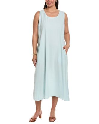 Eileen Fisher Eileen Fisher Plus Scoop Neck Silk Flare Dress