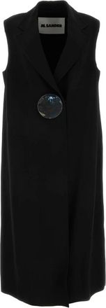 Jil Sander Trench Gilet - Dames - Bodywarmers - Zwart - S - Rayon - Jassen