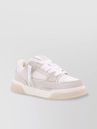 Represent mesh and suede low-top sneakers with perforated design