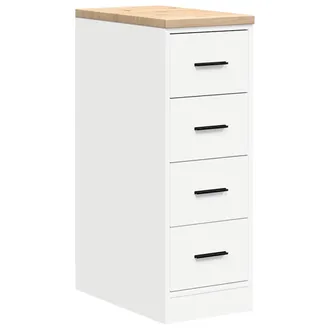 vidaXL Vidaxl Armadietto Da Garage Bianco 30x51x85 Cm Legno Massello Di