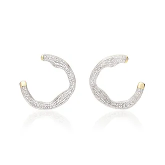 Monica Vinader Gold Riva Diamond Circle Wrap Earrings Diamond