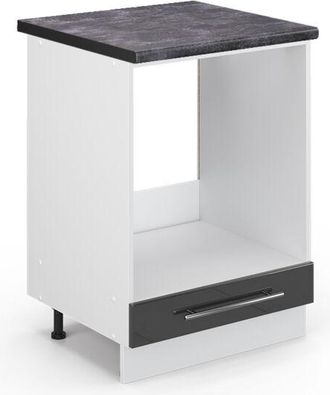 Vicco Armario Para Horno Empotrado Fame-line, Antracita Alto Brillo, 60 Cm, Et Antracita Vicco