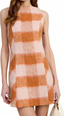 En Saison Elizabeth Mini Dress In Orange Plaid