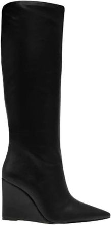 Steve Madden Puntige Neus Synthetische Leren Laarzen - Dames - Laarzen met Hak - Zwart - 37 1/2 EU - Leer - Schoenen