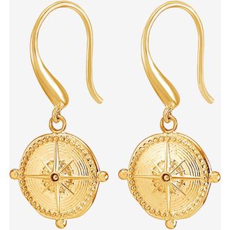 Dower & Hall True North Story Drop Earrings in Yellow Gold Vermeil at Nordstrom