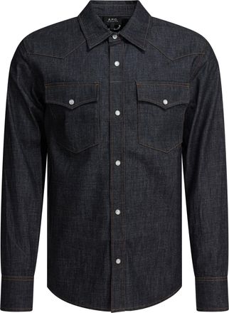 A.P.C. A. P.C.-Western Denim Shirt Shirts Blu-Uomo