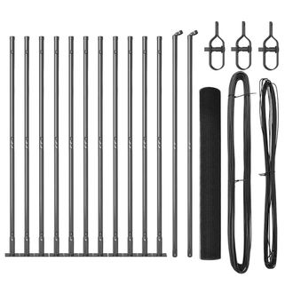 Berkfield Home Welded Wire Fence with 13 Flanged Posts Grey 0.8x25 m Steel