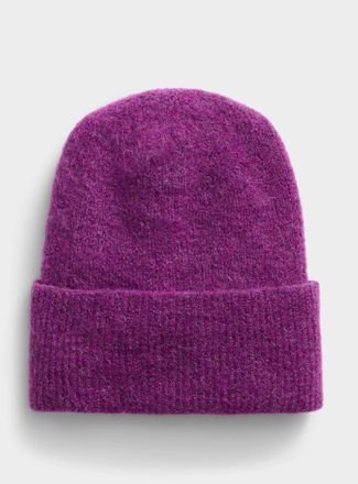 Simons Womens Fuzzy-knit alpaca Tuque HatExclusive collection from Italy