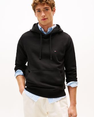 Tommy Hilfiger Mens Essential Terry Black Hoodie in Cotton - Size X-Large