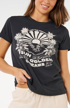Rip Curl Sun Beams Graphic T-Shirt in Washed Black at Nordstrom, Size X-Small