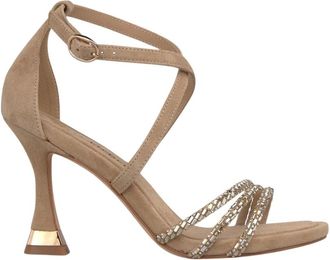 Alma En Pena Metallic Transfer Strap Heel Sandal - Dames - Sandalen met hakken - Beige - 39 EU - Schoenen