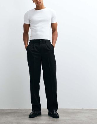 Only & Sons Only & Sons - Pantaloni ampi sartoriali neri-Nero