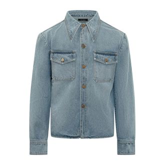 Willy Chavarria LS Denim Chavela Shirt - Heren - Spijkeroverhemden - Blauw - L - Denim - Overhemden
