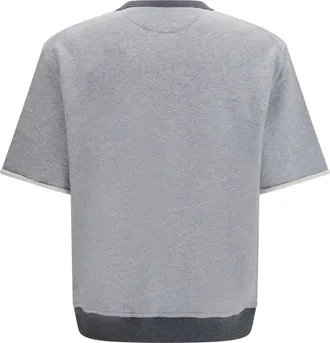 Brunello Cucinelli Mens Melange Fabric T-Shirt Grigio+piombo Cotton T-Shirts And Polos