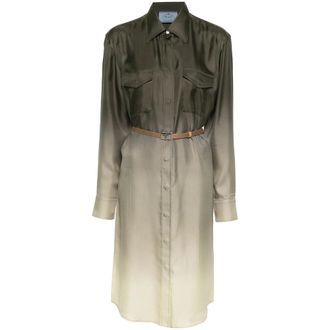 Prada Gradient Silk Shirtdress