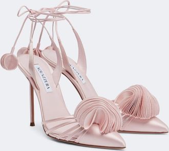 Aquazzura Wild Bloom satin slingback pumps