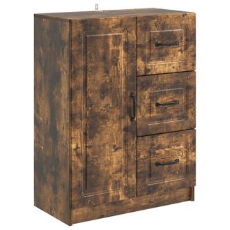 vidaXL Aparador Roble Ahumado 66 X 34,5 X 87 Cm Madera De Ingenier&iacute;a Vidaxl