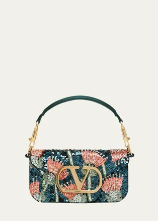 Valentino Garavani Loco Floral Sequin Clutch Bag