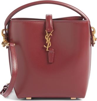 Saint Laurent Mini Le 37 Leather Bucket Bag in New Dark Bordeaux at Nordstrom