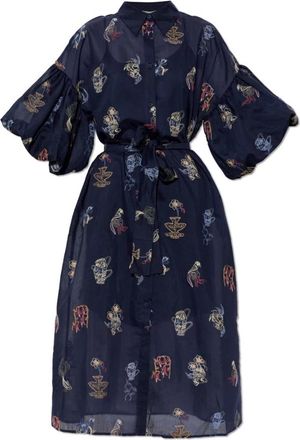 Munthe Nalmetto Dress - Dames - Shirt Kleedjes - Blauw - XS - Polyester - Kleedjes